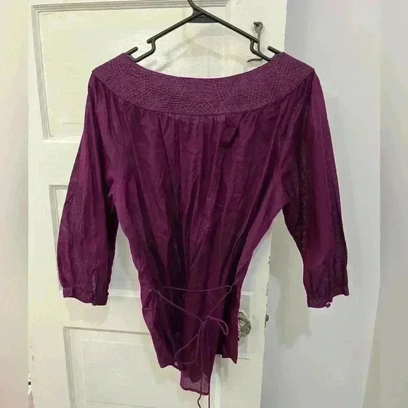 Polo, Ralph Lauren, purple vintage blouse with tie in the back - Picture 2 of 4